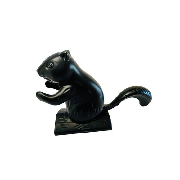 Vintage Black Aluminum Metal Squirrel Holiday Nut Cracker 5 1/2" x 8" - Picture 1 of 9